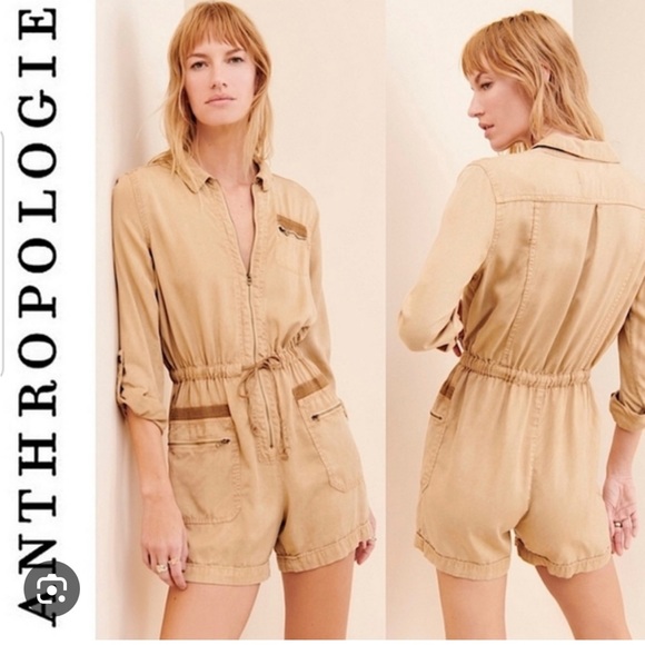 By Anthropologie Ivy Utility Romper - Picture 3 of 11